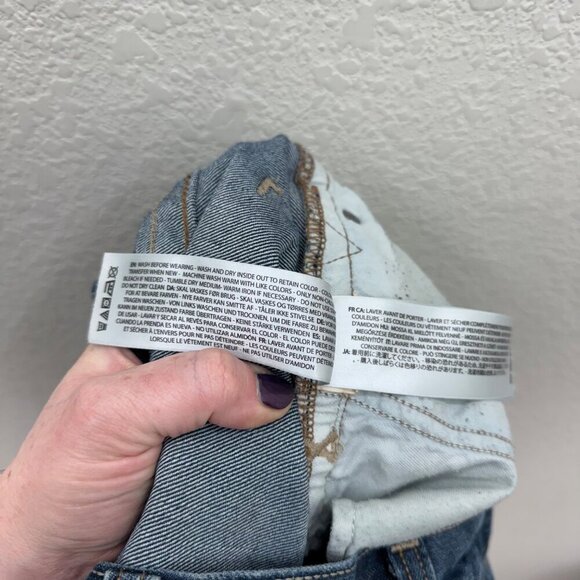 Ariat Rebar M4 Relaxed Bootcut Distressed Denim Blue Jeans Pants Mens size 38x34 - Picture 5 of 8